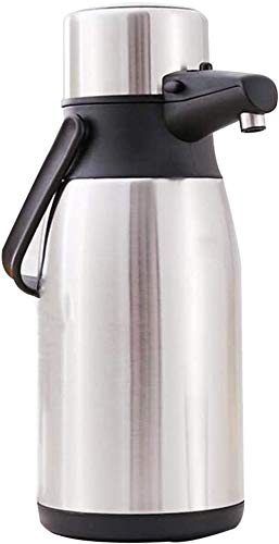 Airpot avec mécanisme de pompe Pichet à pompe Pichet à vide Flacon thermos en acier inoxydable, 24 heures à chaud ou à froid-3.0L