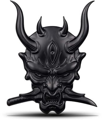 Oni Samurai 3D Metall Autoaufkleber, Samurai Aufkleber Auto, Totenkopf Emblem Abzeichen. Autoaufkleber Aufkleber Dekoration Für Auto Emblem, Motorrad Handy, Laptop, Notebook,2