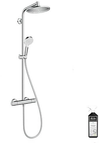 Colonne de douche HANSGROHE Crometta S 240 EcoSmart chromée + nettoyant Briochin
