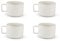 Excelsa Nordic Set of 4 Jumbo White Stoneware Ceramic Mugs, Capacity 400 ml