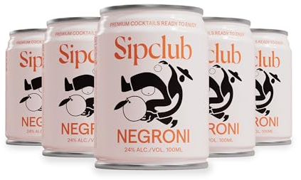 Sipclub Premium Cocktails – Negroni, 8-Pack (8x 100ml) – 24% alc./vol. – Gin, Red Bitter, Vermouth – Ready to Serve – Handcrafted in Berlin – inkl. Pfand