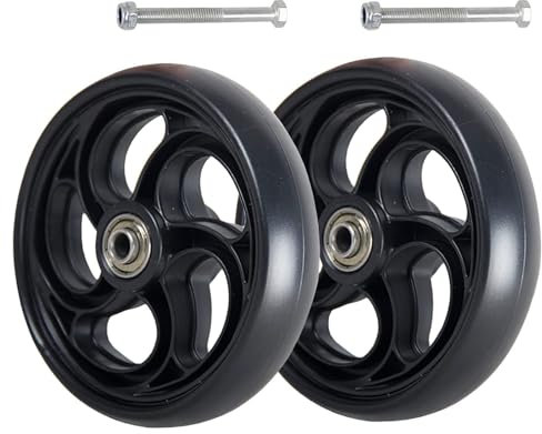UYSELA 6,5,8 Zoll Ersatzräder Rollstuhl Vorderrad, 2 Stück Ersatz Lenkrollen für Rollstuhl mit Lager En Montageschrauben Rollstuhlräder Ersatz,15cm/6Inch
