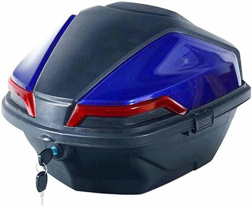 VECNUM Motorradkoffer Topcase 28 Liter Top Case Universal Mit Installieren Platte, Für Roller, Motorrad, Mofa & Quad,Blau