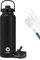 Fjbottle Trinkflasche Edelstahl mit Strohhalm 950ML/1200ML - 2xDeckeln BPA-Frei Wasserflasche Auslaufsicher- Sport Fahrrad Thermo Flasche Thermoskanne für Sprudel, Schule, Fitness