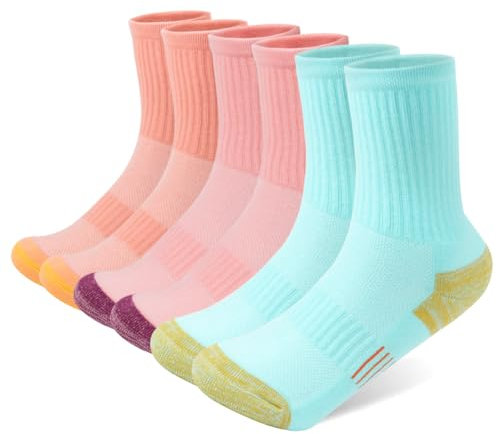 OFFCUP Chaussettes Femme, 3 Paires Chaussettes de Randonnée pour Femmes, Chaussette de Sport de Marche Respirantes Coton, Femme Chaussette Anti-ampoules Chaudes Trekking Multicolore -Grand
