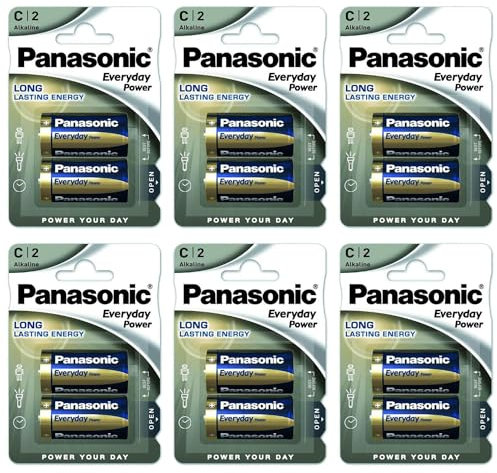 PANASONIC Everyday Power Silver LR14 / C Alkaline-Batterien, 1,5 V, 6 Packungen mit je 2 Stück