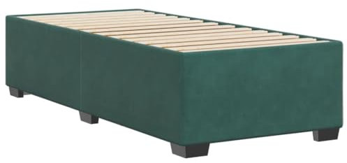 vidaXL Bettgestell, Bettrahmen mit Lattenrost, Polsterbett Bett für Schlafzimmer, Einzelbett Schlafzimmerbett, Dunkelgrün 80x200cm Samt
