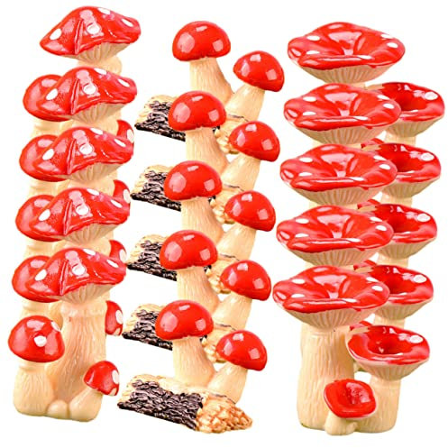 KONTONTY Realistische Miniatur-pilzfiguren Gartendekor-Set Pilzfigur Zum Spielen Für Jungen Und Mädchen