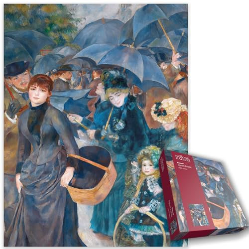 The Umbrellas 1000 Piece Jigsaw Puzzle – Renoir Artwork from The National Gallery Collection, Parisian Streets Scene, Eco-Friendly Packaging, 66 x 50cm