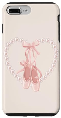 Custodia per iPhone 7 Plus/8 Plus Coquette Balletcore Centrino Rosa Ballerine Soft Girl