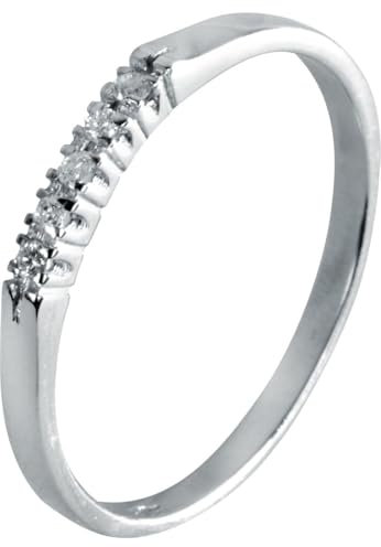 CHRIST Damen-Damenring 375er Weißgold 5 Diamant 52, Weißgold 32027560