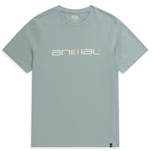 Animal Classico Mens Cotton T-Shirt - Stylish, Lightweight & Breathable Tee in Soft - for Spring Summer Beach, Holiday & Travel Light Blue 2XL