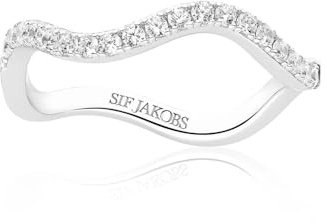 Sif Jakobs - Ellera Waves Ring - 925 Sterling Silber - Weiße Zirkonia - Rhodiniert - Damenschmuck - 54