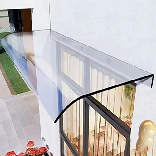 Tenda da sole trasparente anti UV, in policarbonato, antivento, per porta d'ingresso, per esterni, patio, riparo e sole (50 x 350 cm)