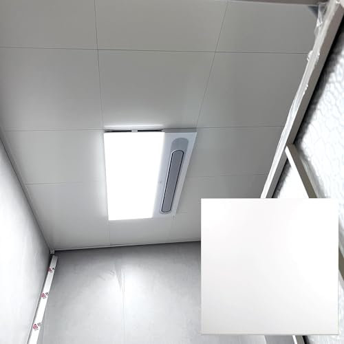 ZAQYCM Deckenpaneele deckenplatten Kommerzielle Deckenplatten 60x60cm, Weiße Dekorative Deckenplatte Für Badezimmer Dusche/Küche Mit Schutzfolie, Wasserdicht Und Anpassbar(10 Pack)