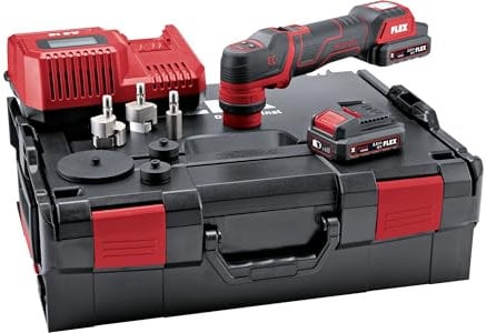 FLEX Lucidatrice a batteria PXE 80 10.8-EC, lucidatrice con azionamenti rotativi ed eccentrici, lucidatrice con 2 batterie, caricatore rapido e accessori completi 532268
