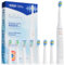YUNCHI Electric Toothbrush, Rechargeable Sonic Toothbrush with 8 Brush Heads 40000 VPM, Smart Timer 5 Cleaning Modes Last 30 Days Electric Toothbrushes for Adults Kids 6-12, Y5 (White)