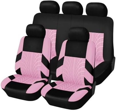 YXFCD Auto Sitzbezüge Sets für Kia Venga(YN)/Carens/Cerato, Sitzbezügesets Sitzschoner Verschleißfest Atmungsaktiv Bequem Vorne Hinten Innenraum Zubehör,F/Pink