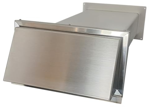 Mauerkasten 150 Dunstabzug Flachkanal 220x90 Edelstahl Haube Rückstauklappe (ohne Insektenschutzgitter)