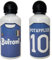 PR Service Borraccia Personalizzata, Borraccia tifoso Napoli personalizzabile con nome o logo,grafica ricordo primo scudetto, borraccia 500 ml con doppio tappo personalizzabile con nome