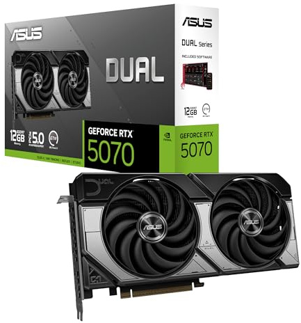ASUS Dual GeForce RTX 5070 12GB GDDR7 Gaming Grafikkarte (NVIDIA Blackwell Architektur und DLSS 4, 2,5-Slot Design, SSF, PCIe 5.0, 3X DisplayPort 2.1b, 1x HDMI 2.1b, PRIME-RTX5070-12G)