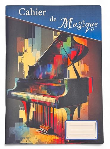 Générique Cahier de Musique – 50 Pages – Portées & Pages de Notes – Format 17x22 cm – Couverture Couleur Personnalisable – Idéal Élèves, Cours et Apprentissage (Piano)