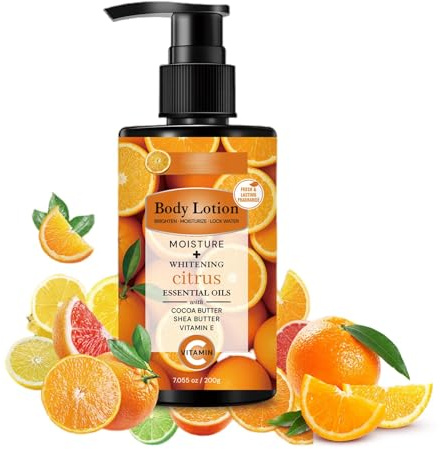 Zitrus-Körperbutter, Feuchtigkeits-Körperlotion für Frauen, Lotion mit ätherischem Vitamin-C-Öl, spendet der Haut tiefe Feuchtigkeit, erfrischend und fettet nicht, hält weich und glatt, geeignet für