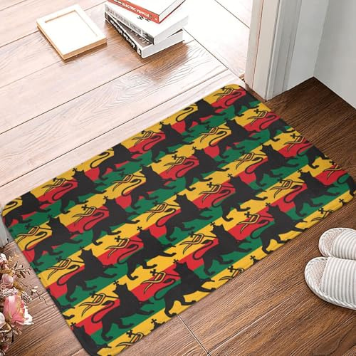 KWQDOZF Tapete con la Bandera Rastafari y el león, Ideal para Interiores y Exteriores (16 x 24 Pulgadas).