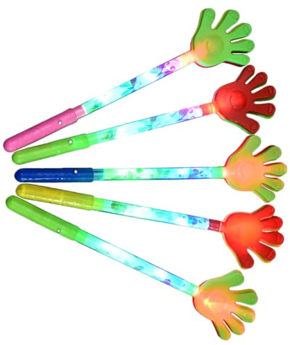Angoily Lot de 5 Claquettes Lumineuses à Cinq Doigts en Plastique Écologique Accessoires d'Encouragement pour Fêtes et Concerts Claquement de Mains Amusant et Coloré pour Anniversaire