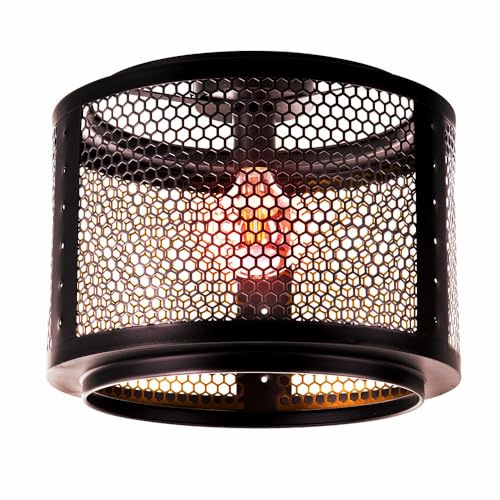 Smart LED Deckenleuchte dimmbar Deckenlampe Wohnzimmerleuchte schwarz gold Retrolampe Esstischleuchte, RGB Farbwechsel App-und Sprachsteuerung, 10W 806lm warmweiß-kaltweiß, DxH 40x34 cm