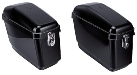 Yctze Motorrad-Hartschalen-Satteltasche, Hartschalen-Seitenkoffer, Satteltaschen-Koffer, 45 L, Wasserdicht, Abnehmbar, Verschließbare Obere Öffnung, Glänzendes Schwarzes ABS, Link