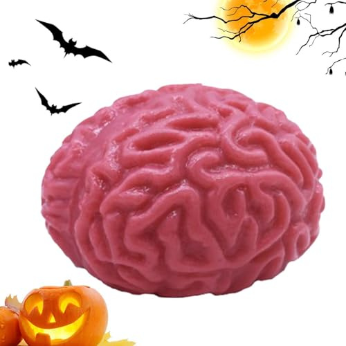 Anti-Stress Spielzeug Gehirn Form 7x6cm | Gruselige Halloween Deko & Requisite Für Spukhaus | Knautschball Zur Konzentration Für Mädchen Büro