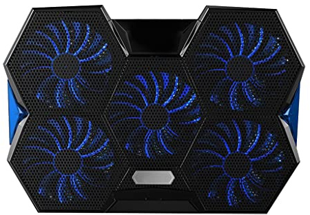 Coolcold Cross-Border Notebook Heizkörper-Basis RGB Laptop Kühler 5 Lüfter Computer Kühlung Halterung Ständer Halterung für 12-17 Zoll Laptop Kühlung