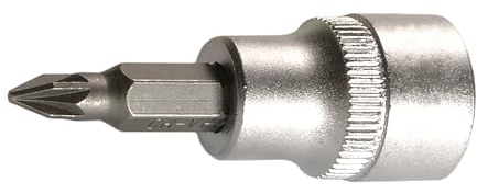 SW-Stahl S2229-PZ1 Schraubendreheinsatz, 10 mm (3/8) Antrieb, Pozidriv | PZ1 Bit-Steckschlüssel aus Chrom-Vanadium-Stahl, 48 mm Länge, Matt Verchromte Oberfläche, Lose Verpackt