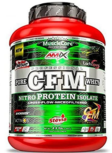 AMIX - Proteína Isolada - MuscleCore CFM Nitro 1 kg - Favorece el desarrollo muscular y acelera la recuperación - Contiene Enzimas Digestivas Aminogen - Proteína Whey en polvo - Sabor Milk Vainilla