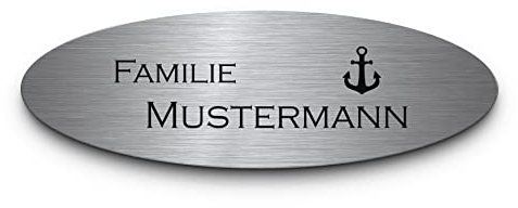 Personalisierte Edelstahl Namenschilder mit Gravur | Türschilder in vielen versch. Größen - Haus Schild Briefkastenschild selbstklebend oder mit Bohrlöcher - Metallschild für Haustür Garten Bank wetterfest