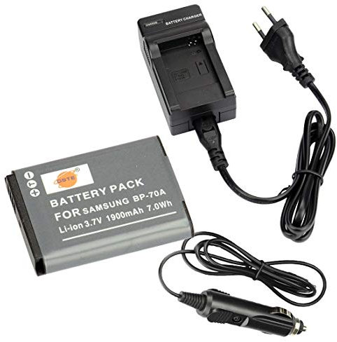 DSTE Rechange Batterie et DC97E Voyage Chargeur Compatible pour Samsung BP70A ST61 ST65 ST66 ST67 ST70 ST71 ST72 ST76 ST80 ST90 ST93 ST95 ST100 ST150 ST700 ST6500 SL50 SL600 SL630 TL105 TL110 TL205