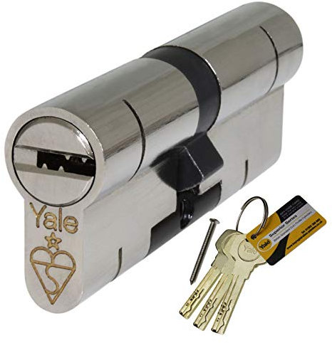 40/50 Nickel Yale Superior Euro Cylinder with 3 Keys Anti Snap/Bump/Pick/Drill/Pull High Security uPVC Composite Door Barrel Profile Lock