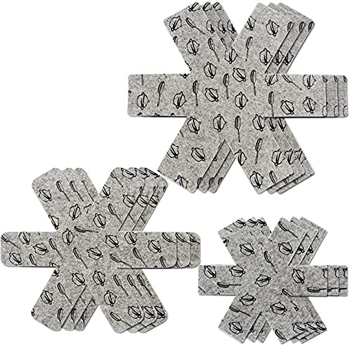 Pot or Pan Protectors, 9Pcs 3 Different Sizes Separate and Protect Surfaces of Your Cookware for Home and RV by Wady