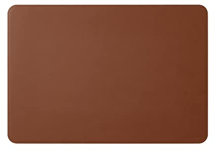 Eglooh - Herms - Schreibtischunterlage aus Leder Orange Braun cm 90x60 - Handwerkliche Nähte und abgerundeten Kanten - Made in Italy