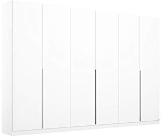 Rauch Möbel Alabama Schrank Kleiderschrank Drehtürenschrank Weiß 6-türig inklusive Zubehörpaket Premium 3 Kleiderstangen, 9 Einlegeböden, 1 Schubkasteneinsatz BxHxT 271x229x54 cm