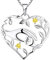 YL Mama Kette 925 Sterling Silber November Geburtsstein Gelb Zirkonia Mutter halten Kinderhand Anhänger Halskette Geschenke für Mama