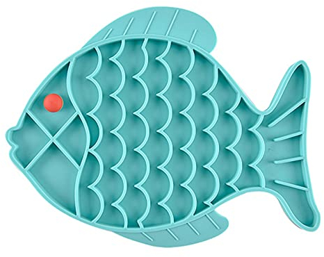Hwtcjx Anti Schling Napf Katzen, Anti Schling Katze, Anti Schling Napf Hund, Slow Feeder Dog Bowl, Rutschfester Hundenapf Aus Sicherem Silikon, Anti Schling Napf für Hunde & Katzen (Blau)