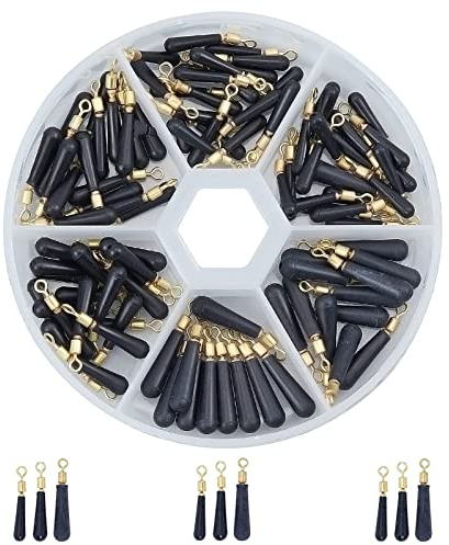 SUPERFINDINGS Über 60pcs 3 Größen Angelschwimmer Sitz Kunststoff Angelgerät Schwimmer Teardrop Angelzubehör Schwarze Angelschwimmer Für Süßwasser Salzwasserfischen