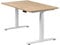 boho office® Höhenverstellbarer Schreibtisch 140 x 80 cm - Elektrisch stufenlos, inkl. Wireless Charger, Memoryfunktion, Kollisionsschutz - Basic Line Weiß inkl. Tischplatte in Wildeiche