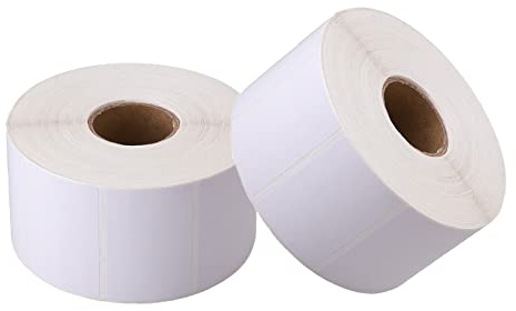 Thermo Etiketten Rolle 57x32mm selbstklebende Datum Etiketten 1000 Stück auf Rolle Klebeetiketten zum Beschriften Aufkleber für Gläser, Marmelade, Einmachgläser,Tüten & Adressetiketten