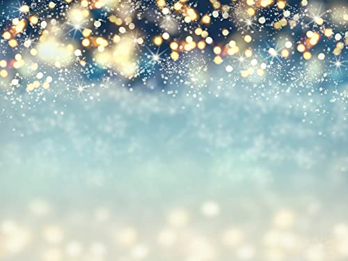 WaW 9x6ft Blau Bokeh Neon Fotografie Hintergrund Weihnachten Stoff Fotobox Hintergründe Geburtstag Hochzeit, Kulisse für Baby Newborn Kinder Fotohooting
