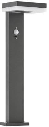 Lindby LED Solarleuchten 'Laira' mit Bewegungsmelder (spritzwassergeschützt) (Modern) in Schwarz aus Aluminium (1 flammig,) - Solarlampe, Solarleuchte Garten