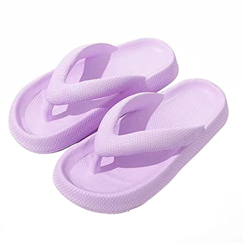 NIBESSER Infradito Donna Uomo con Suola Spessa Sandali Infradito Estivo Comode da Mare Piscina Ciabatte Infradito Nuvola Morbide Antiscivolo per Casa ad Asciugatura Rapida, Viola, 36/37 EU