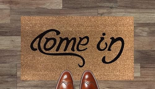 Artisan Kiss Come In Go Away Illusion Coir Door Floor Mat Various Sizes Pvc Backing Gifts Presents Wedding Home (60 x 40 cm)